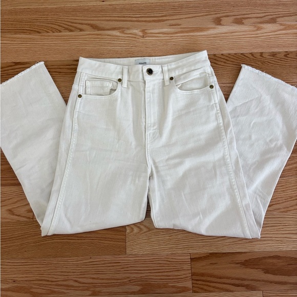 Khaite Benny Cream Crop Flare Jeans - Picture 2 of 7